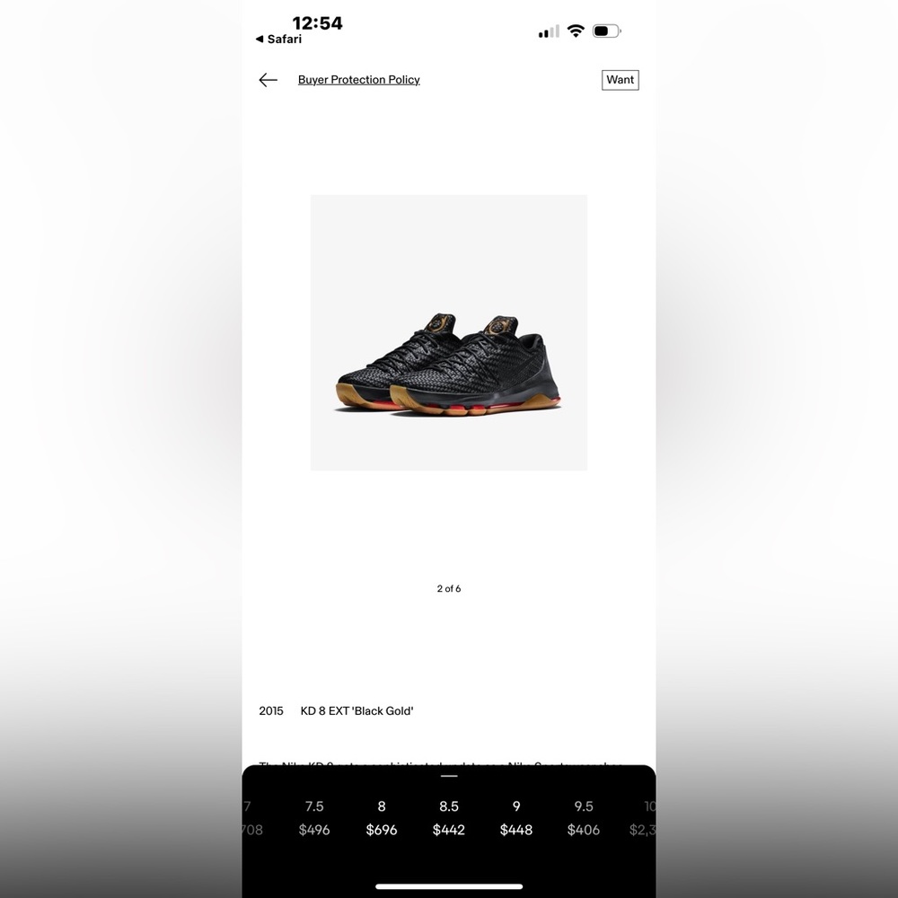 KD EXT Gold Men’s 8.5 used